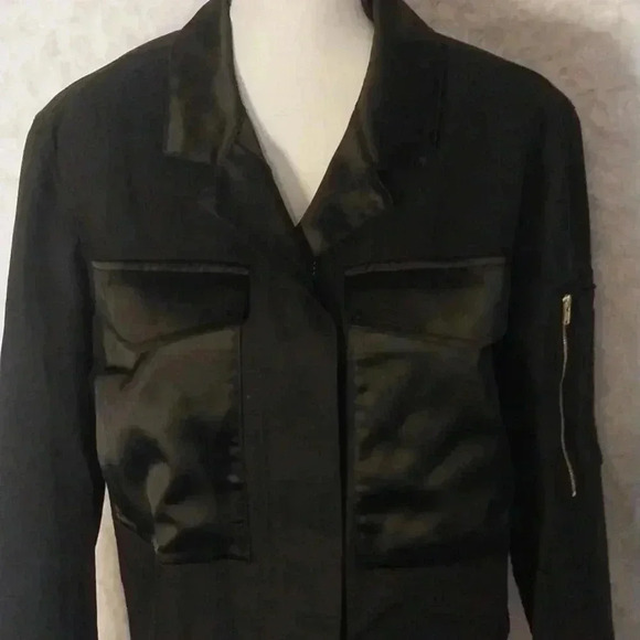 CABI Black Cropped Boxy Moto Jacket Size: M - Picture 2 of 8